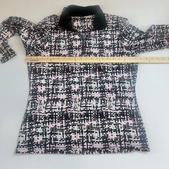 TAIL WHITE LABEL WOMENS GOLF 1/4 ZIP LIGHTWEIGHT PULLOVER BLACK PINK WHITE SZ L - Picture 7 of 9